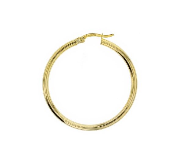9 Carat Yellow Gold Plain Hoop Earrings
