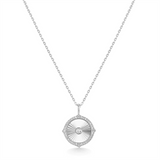 Ania Haie Silver Diamond-Cut Sunny Disc Necklace