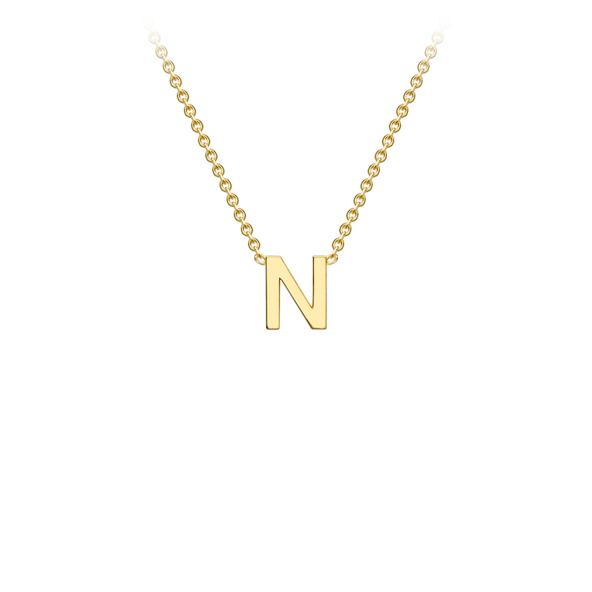 9ct Yellow Gold Petite Initial Necklace - D