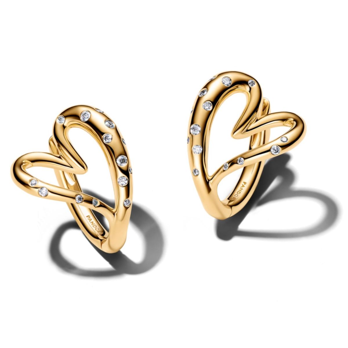 Pandora Organic Shaped Heart Hoop Earrings