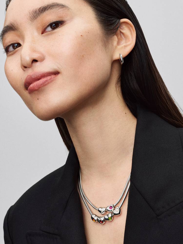 Pandora Engravable White Stone Heart Charm