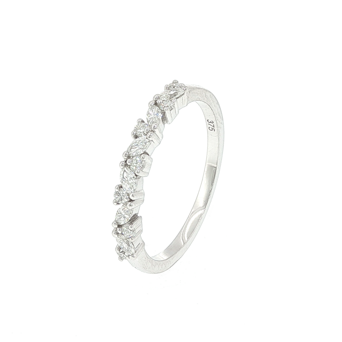 9ct White Gold Diamond Set Wedding Band