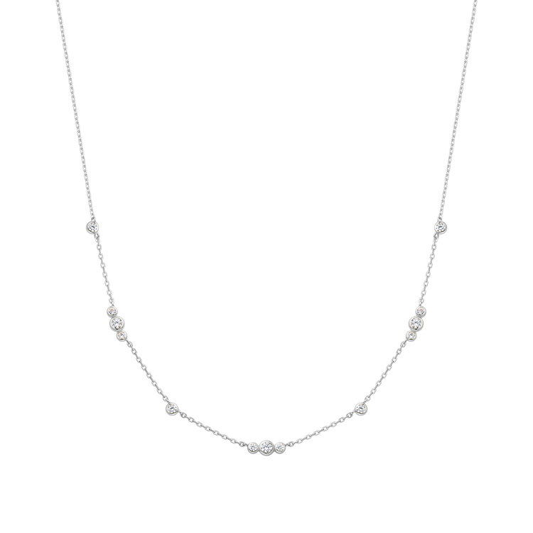 Ania Haie Sparkling Bezel Cubic Zirconia Station Necklace