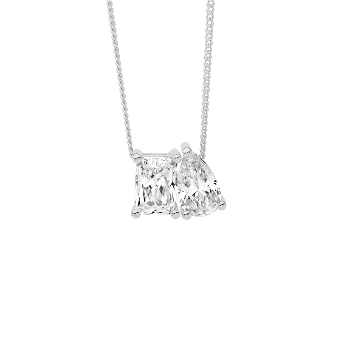 Ellani Emerald & Pear Cut Pendant