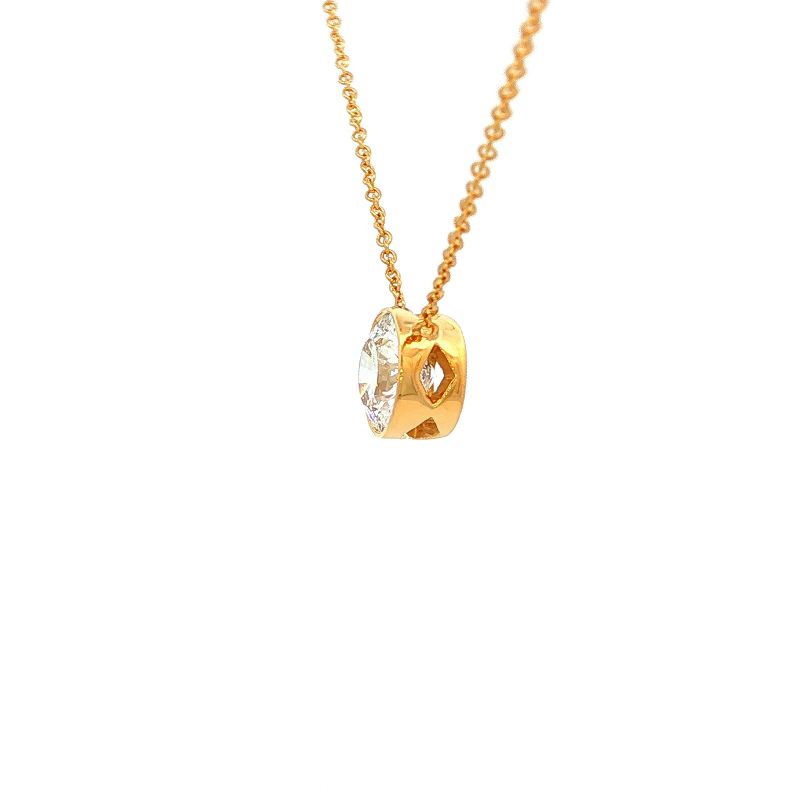 Above Love Bezel Set Lab Grown Diamond Slider Necklace
