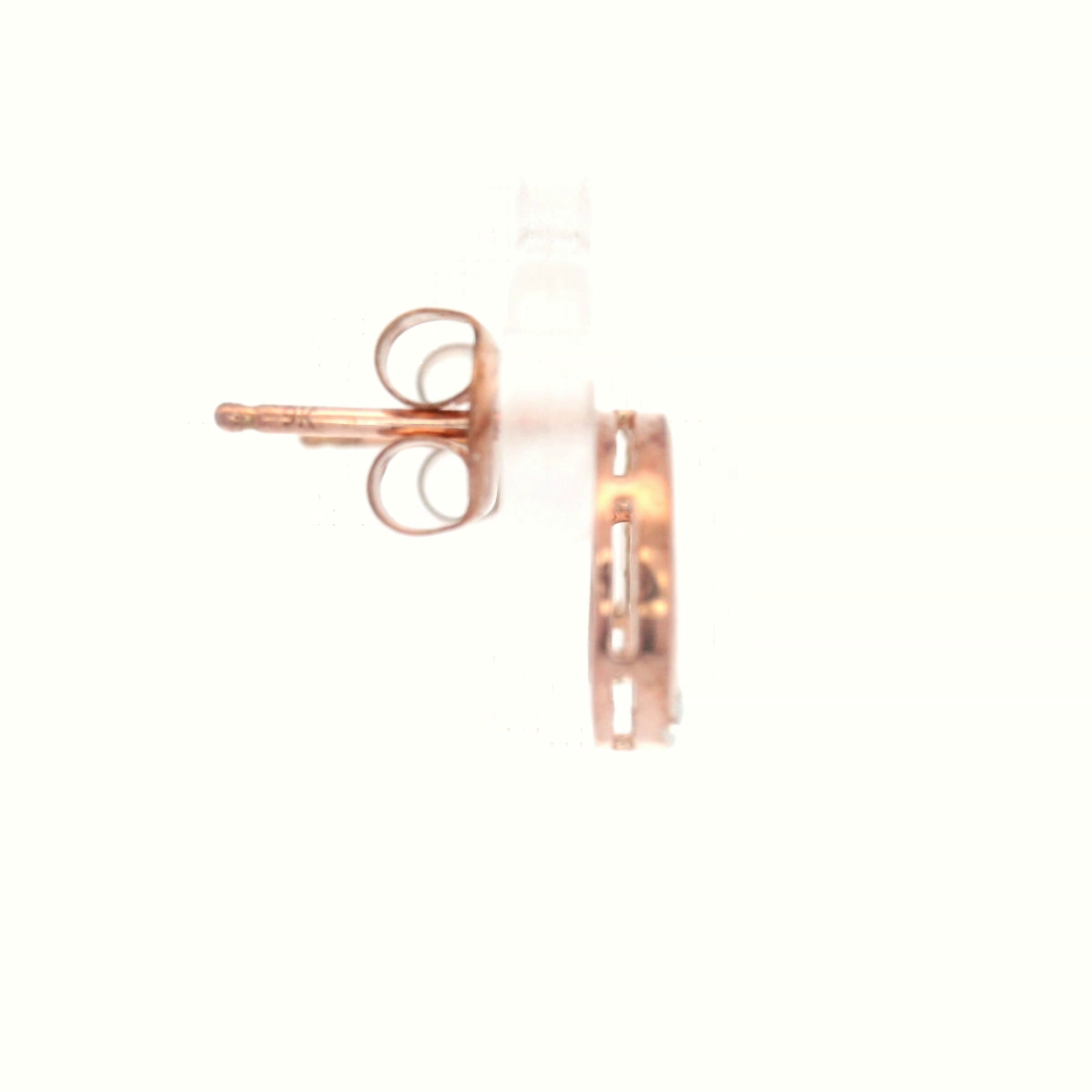 Diamond Set Open Circle Stud Earrings in 9 Carat Rose Gold