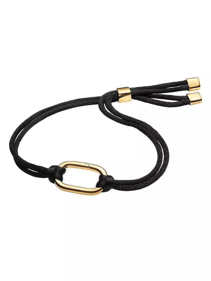 Pandora 14k gold-plated bracelet with black cord