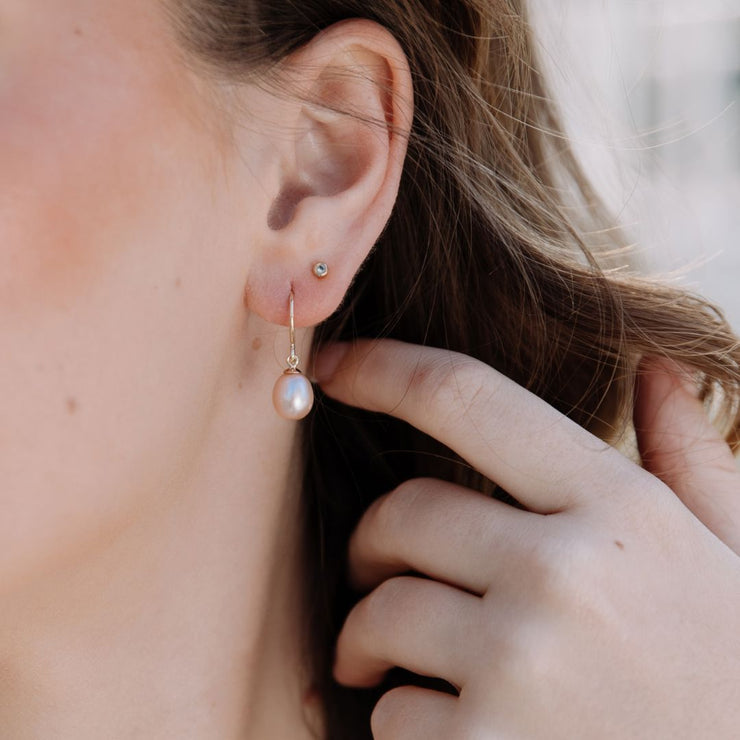 Ikecho Natural White Freshwater Pearl Juliane Earrings