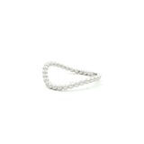 Beaded Dress Ring in White Gold