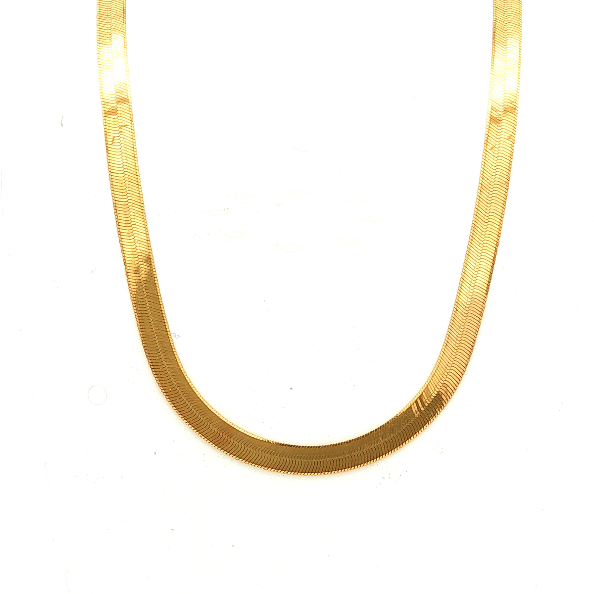 Herringbone Chain Necklace in Yellow Gold