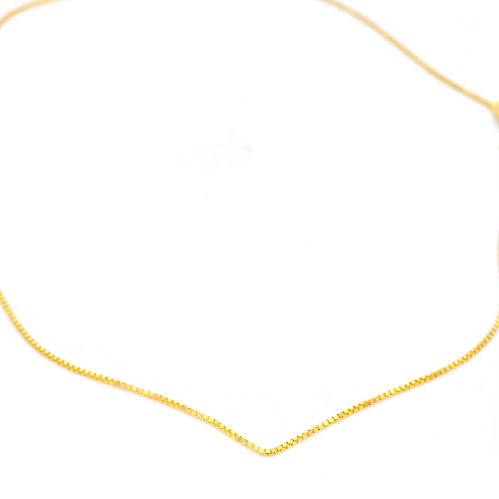 Heart Box Chain Anklet in Yellow Gold