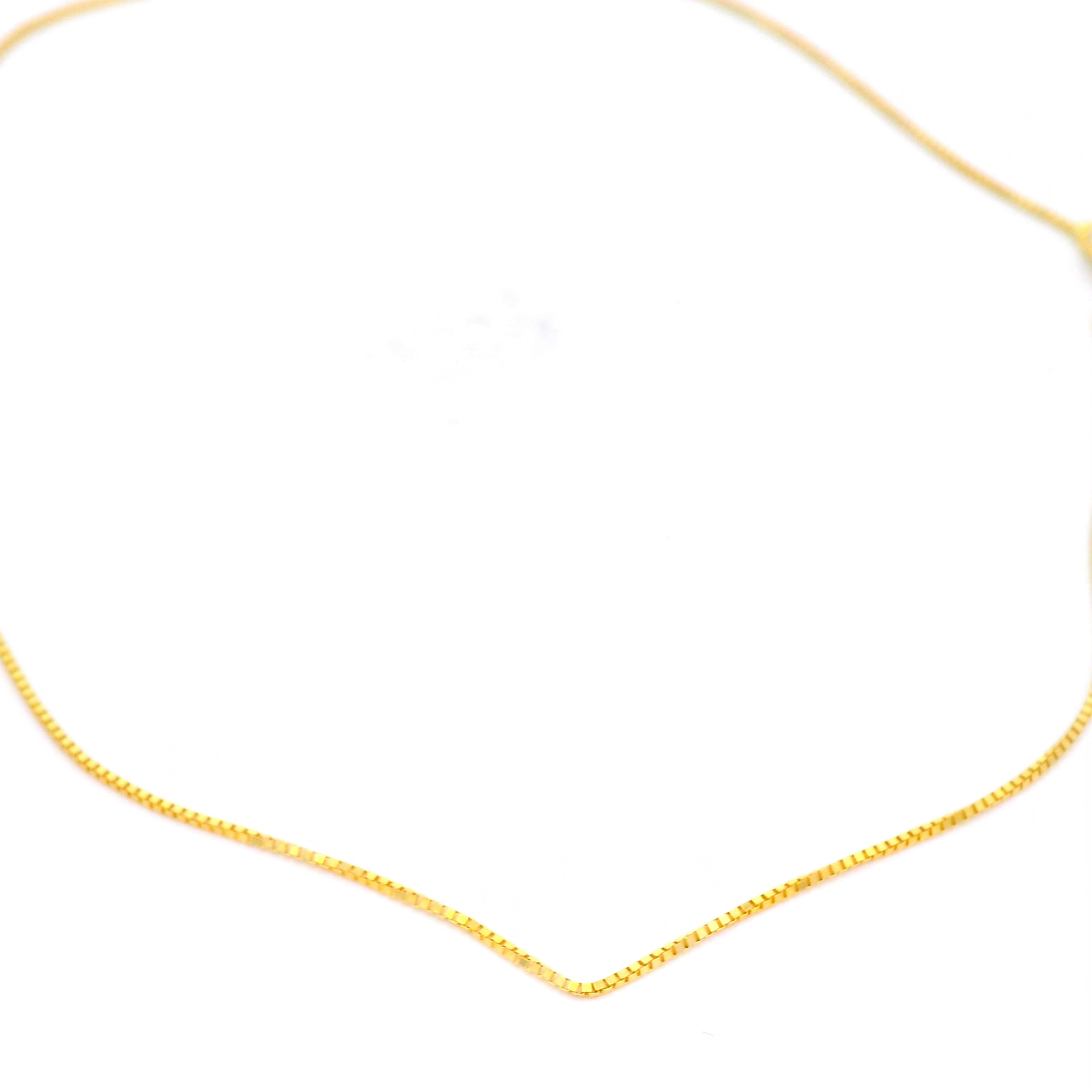 Heart Box Chain Anklet in Yellow Gold