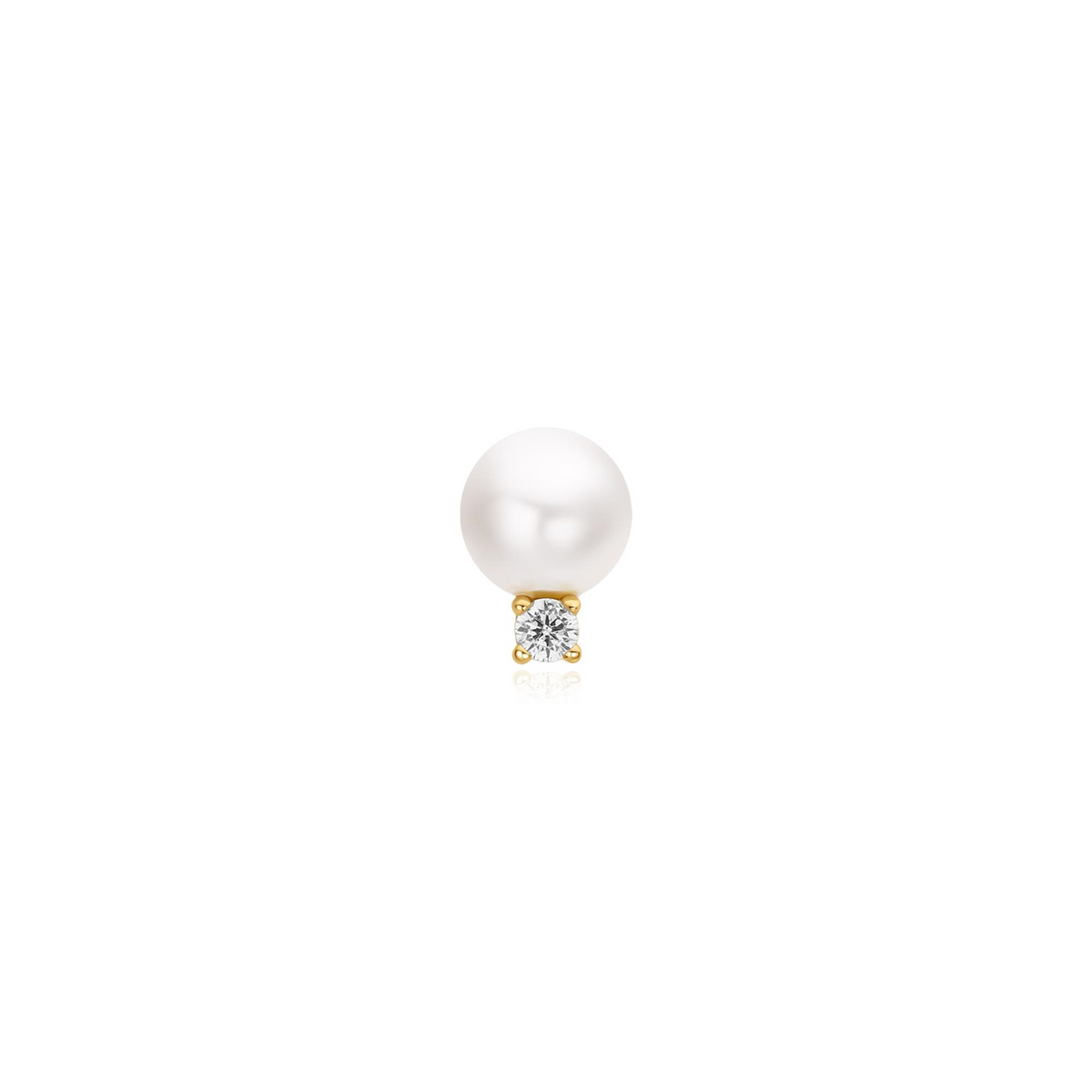 Ania Haie Gold Shell Pearl with Sparkling Accent Barbell Single Earring