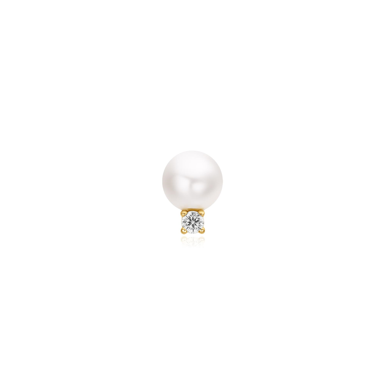 Ania Haie Gold Shell Pearl with Sparkling Accent Barbell Single Earring