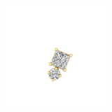 Lab Grown Diamond Flat Back Earring in 9K Yellow Gold