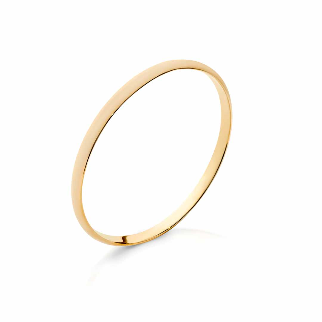 18K YG Plated Alloy Plain Curved Bangle