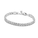 14k gold-plated tennis bracelet with clear cubic zirconia