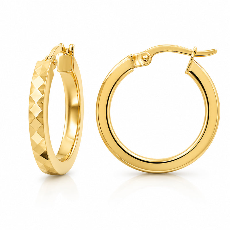 9K Yellow Gold Huggie Earring