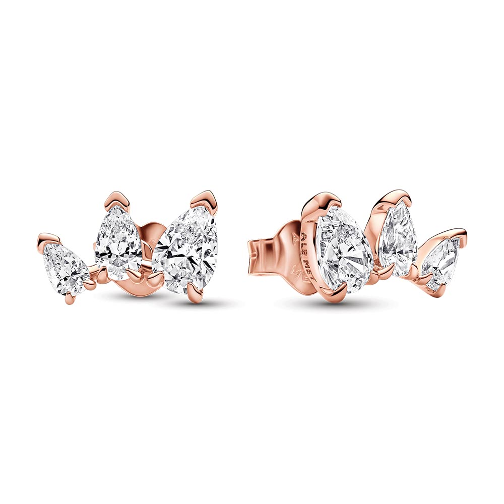 Sparkling Pear Stud Earrings