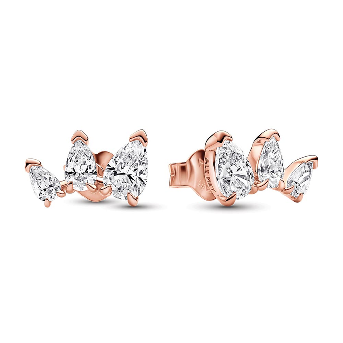 Sparkling Pear Stud Earrings