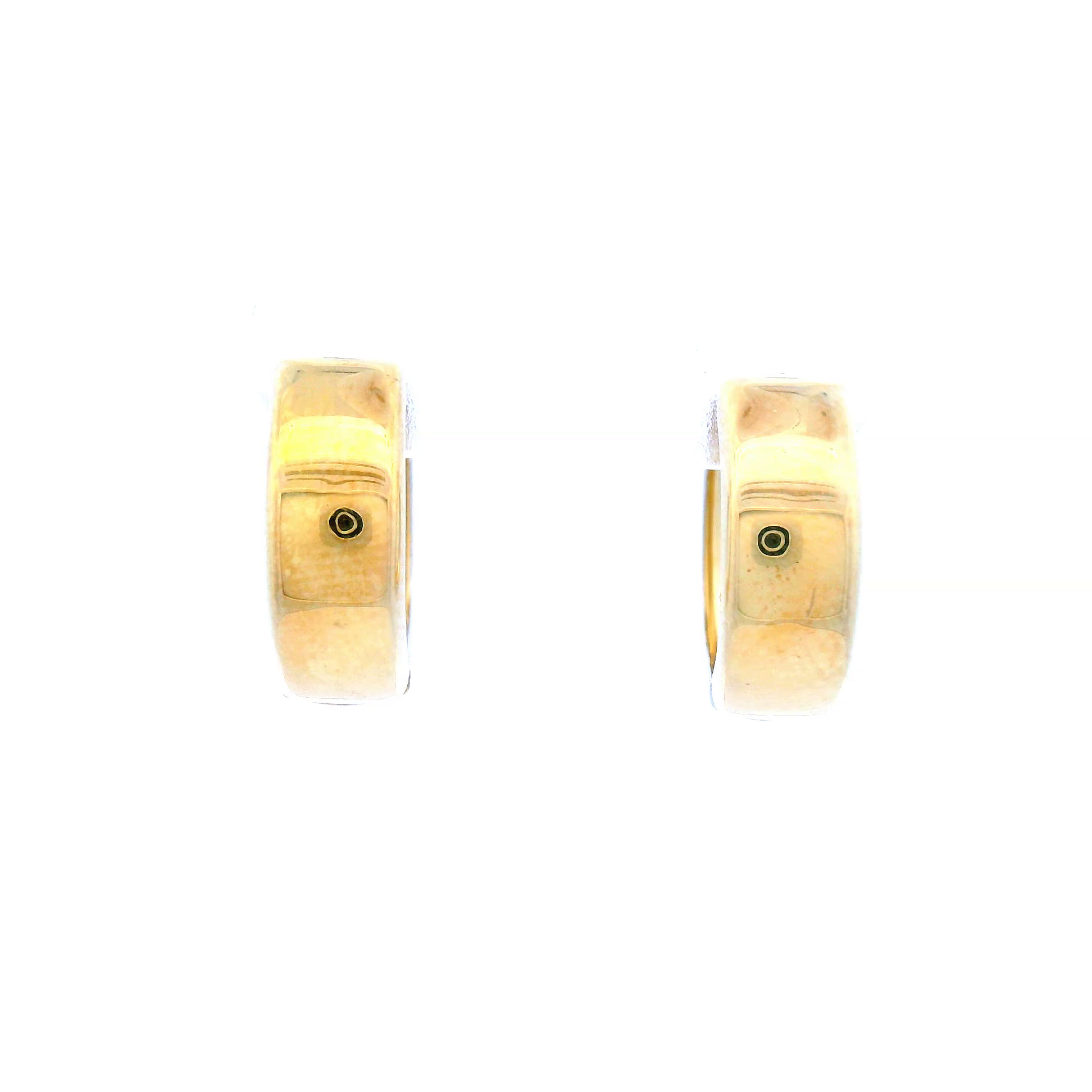 Yellow and White Gold Huggie Earrings