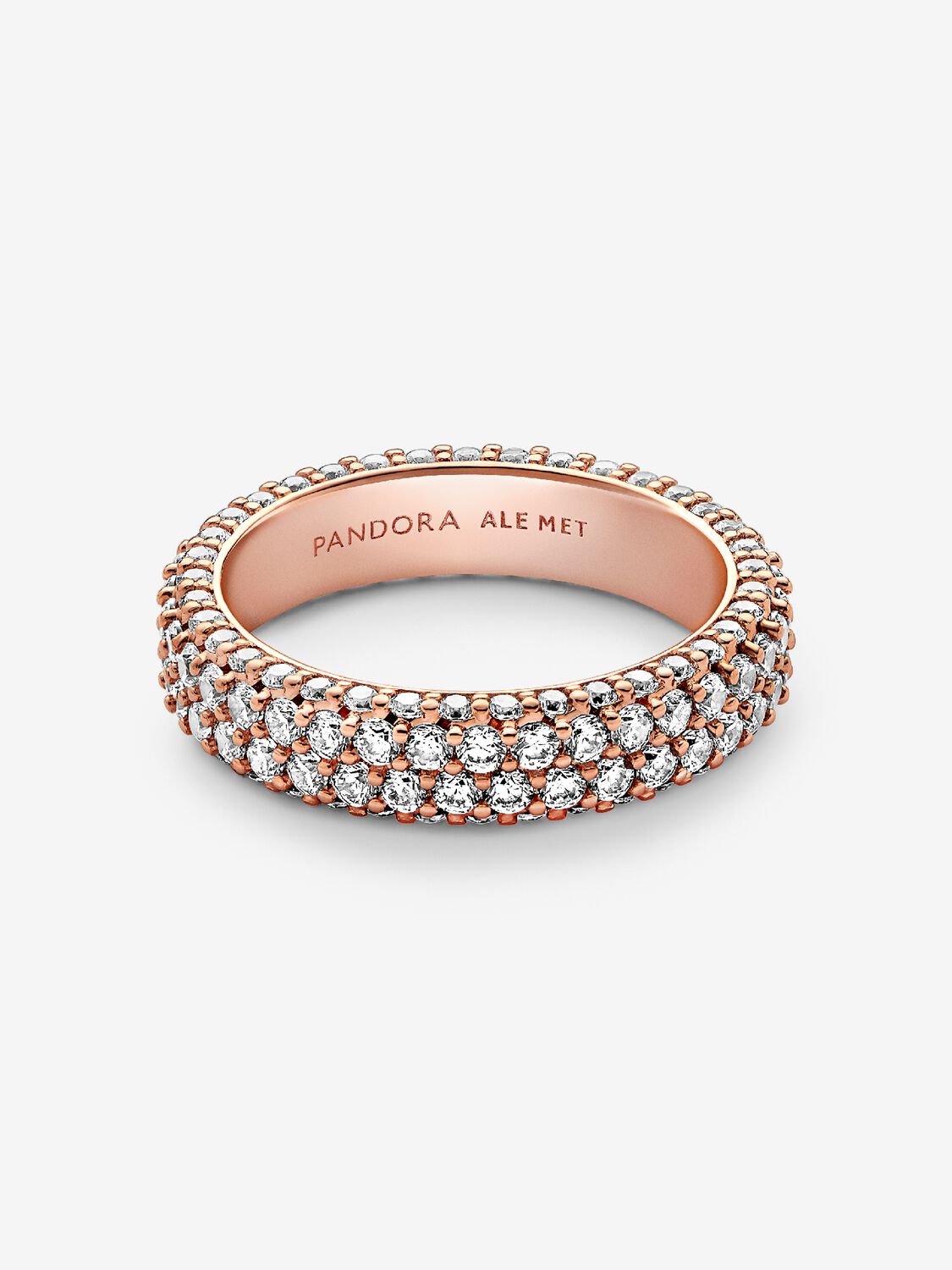 14k Rose gold-plated ring with clear cubic zirconia