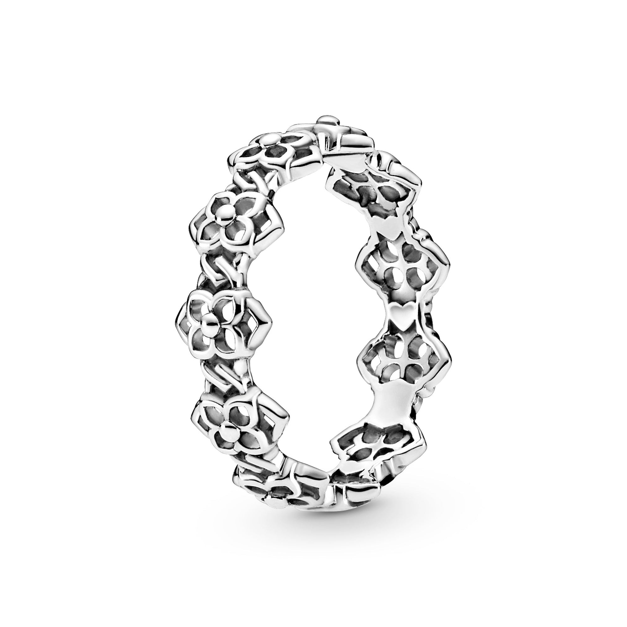 Pandora Rose flowers sterling silver ring