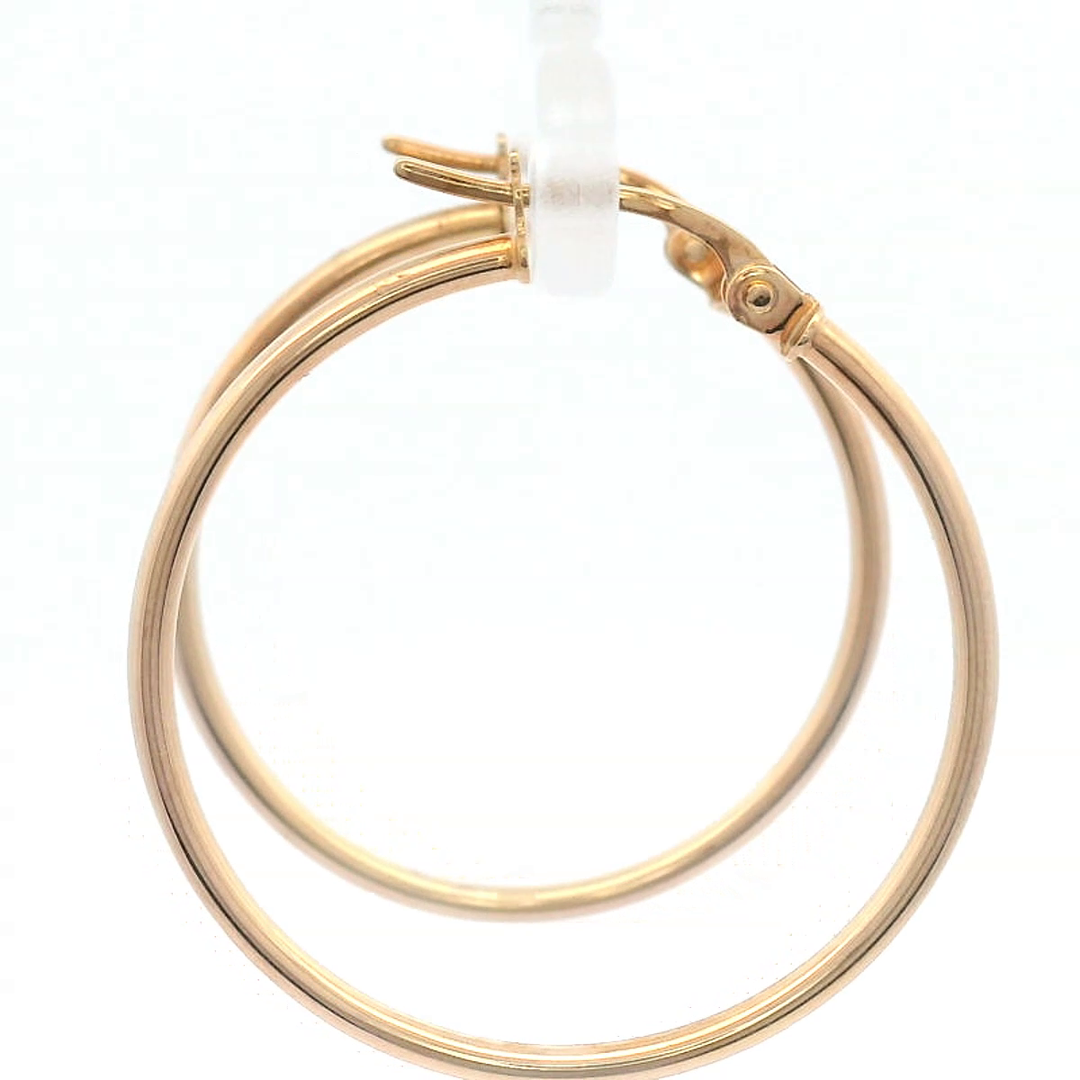 Yellow Gold Eboli 1.5mm Round Tube Hoop Earring