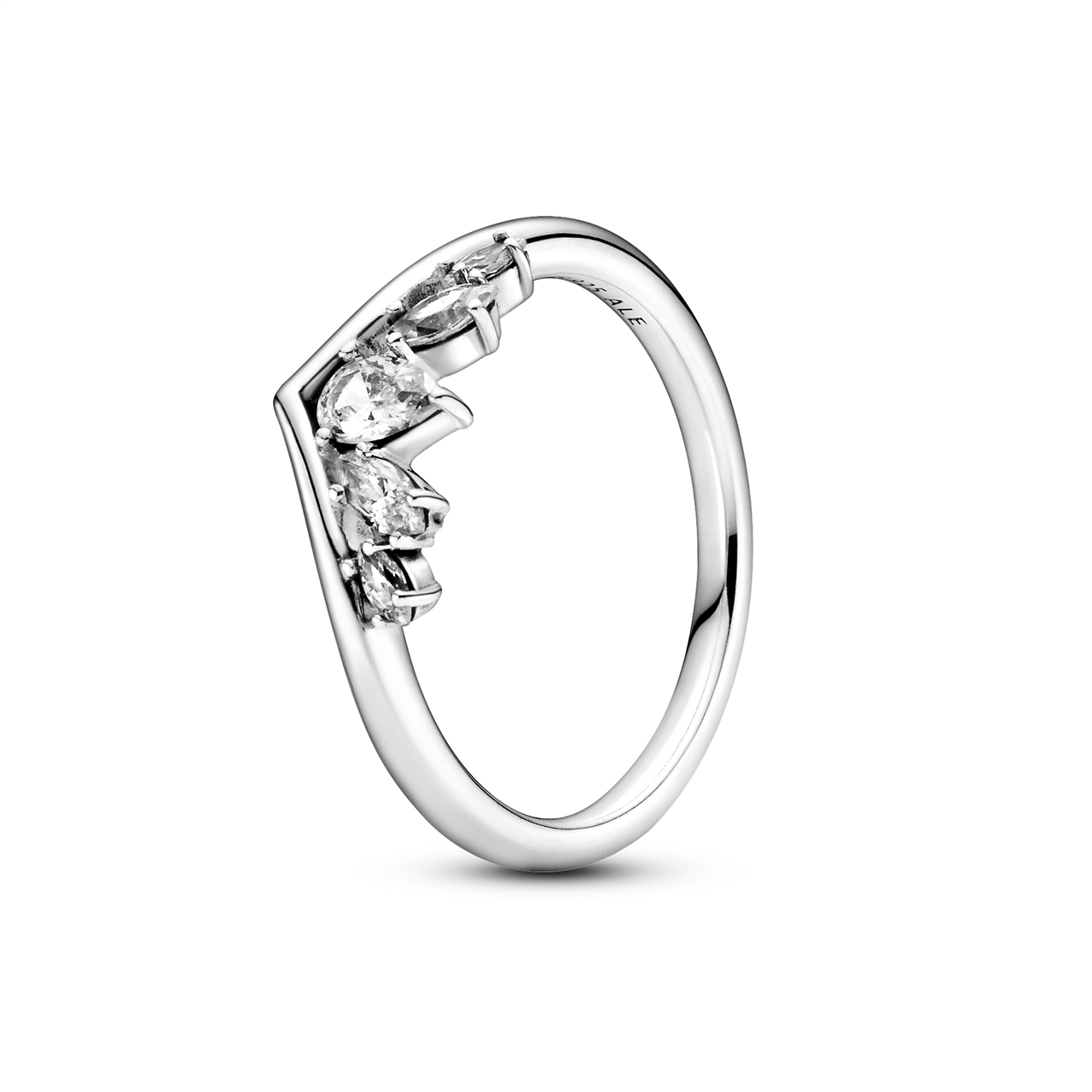 Sparkling Pear & Marquise Wishbone Ring - 54