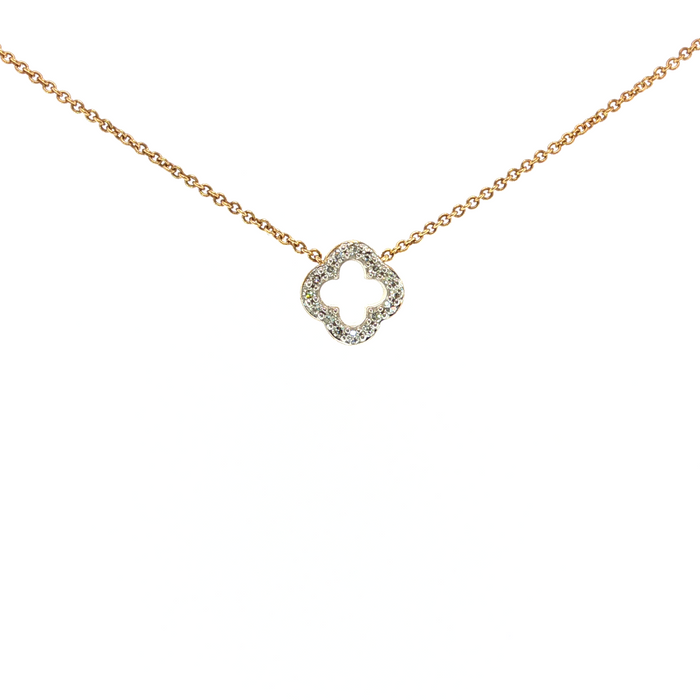 Signature 9K Gold Lab Grown Diamond Clover Necklace