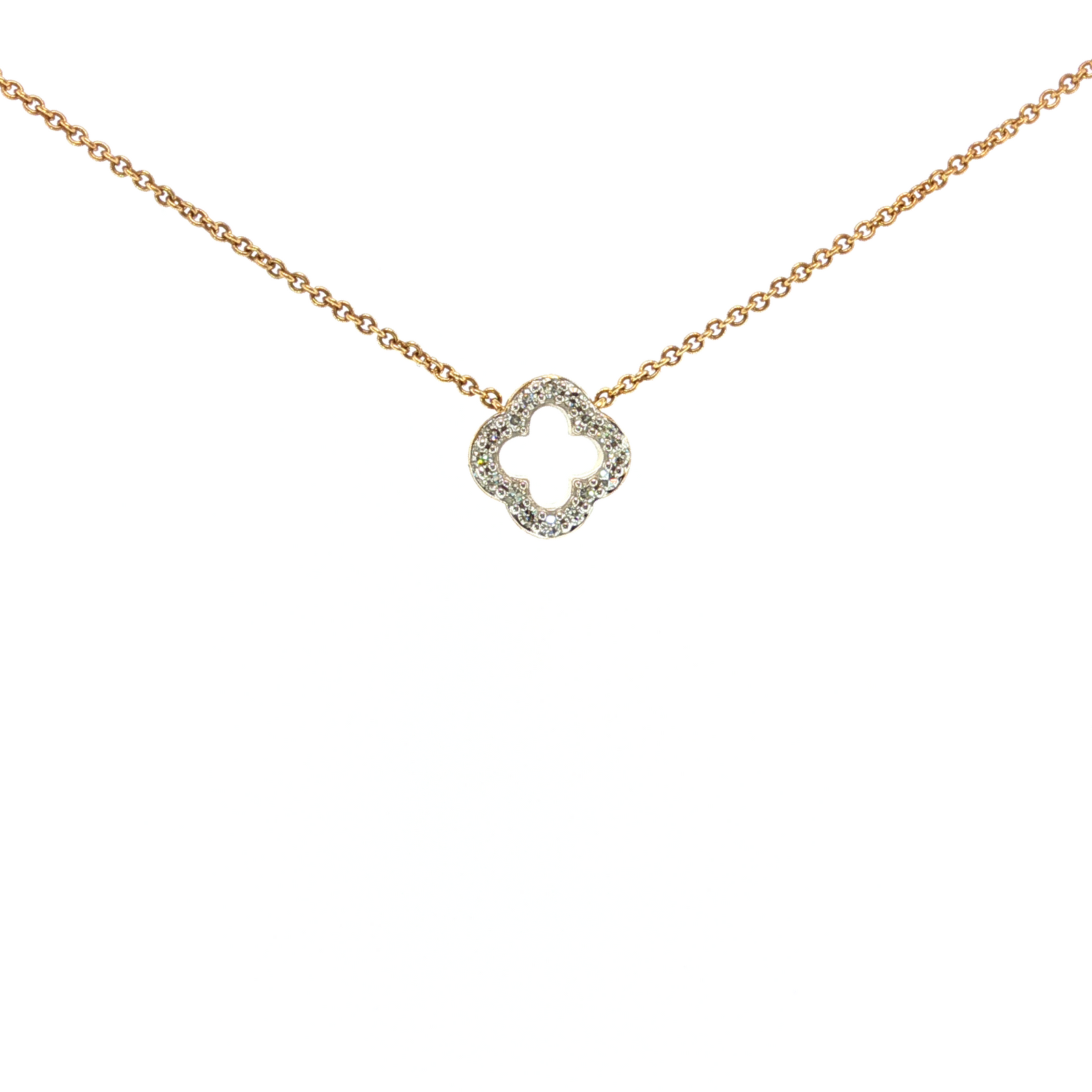 Signature 9K Gold Lab Grown Diamond Clover Necklace