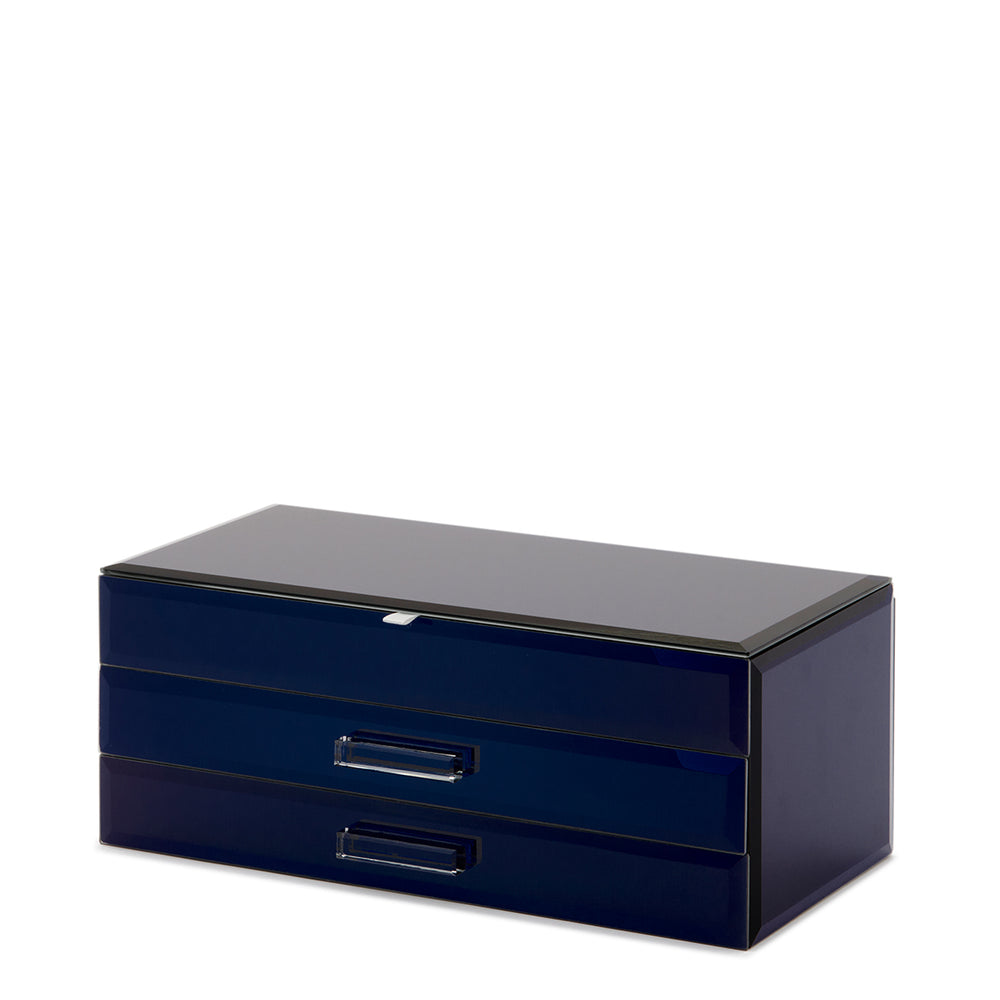 GABRIELLA Mirrored Navy Large Jewellery Box