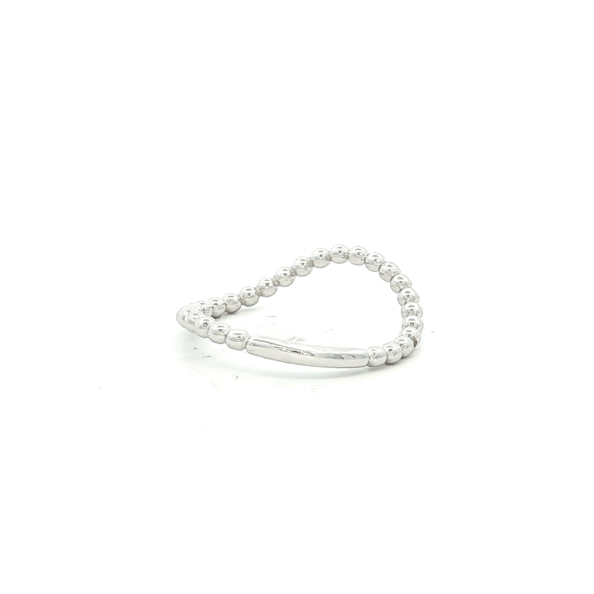 Beaded Dress Ring in White Gold
