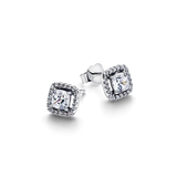 Pandora Square Halo Stud Earrings