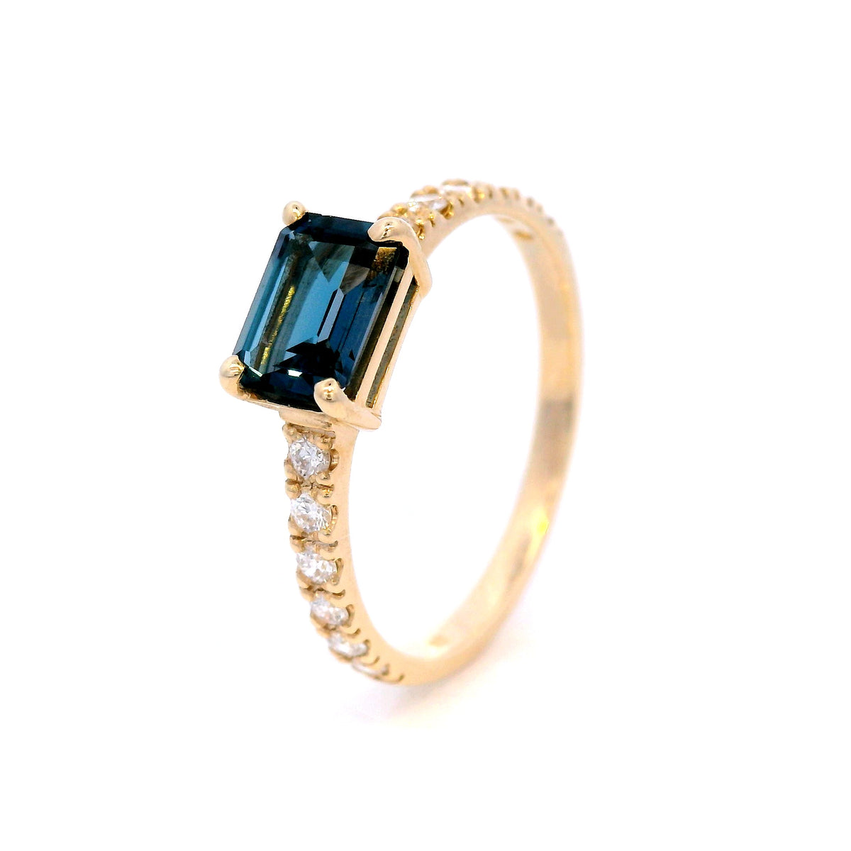 Emerald Cut, London Blue Topaz Dress Ring