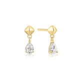 Ania Haie Gold Pyramid Dangle Threaded Stud Earrings