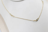 Trace Link with Paper Clip Links in Yellow Gold