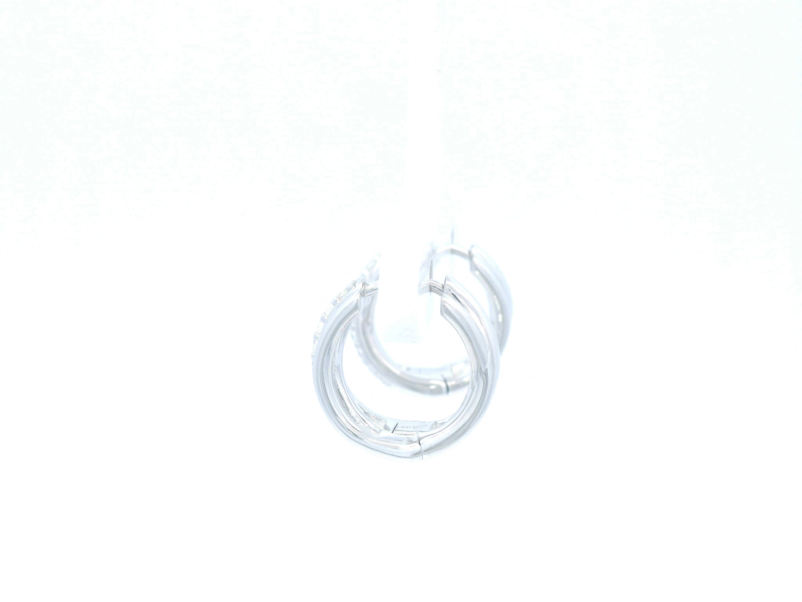 Sterling Silver Claw Set Twist Hoop Earring