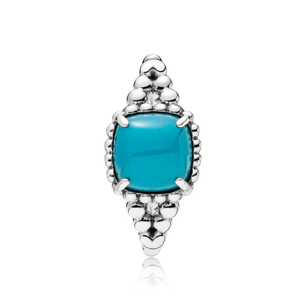 Vibrant Spirit Ring with Blue Crystal - 54