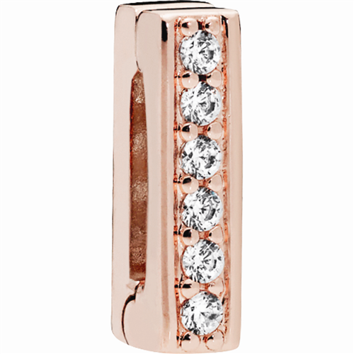 PANDORA Reflexions clip charm in 14k rose gold-plated with clear cubic zirconia