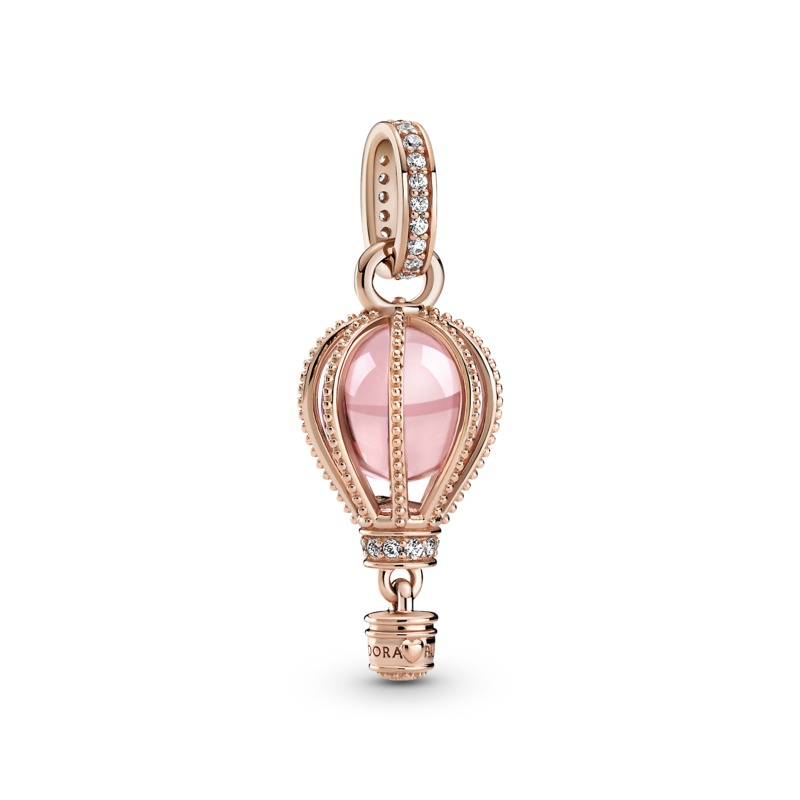 Pandora Rose Hot Air Balloon Hanging Charm w Sparkling Pink Detail