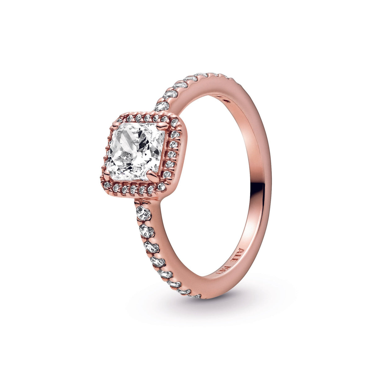 Pandora Square Sparkle Halo Ring