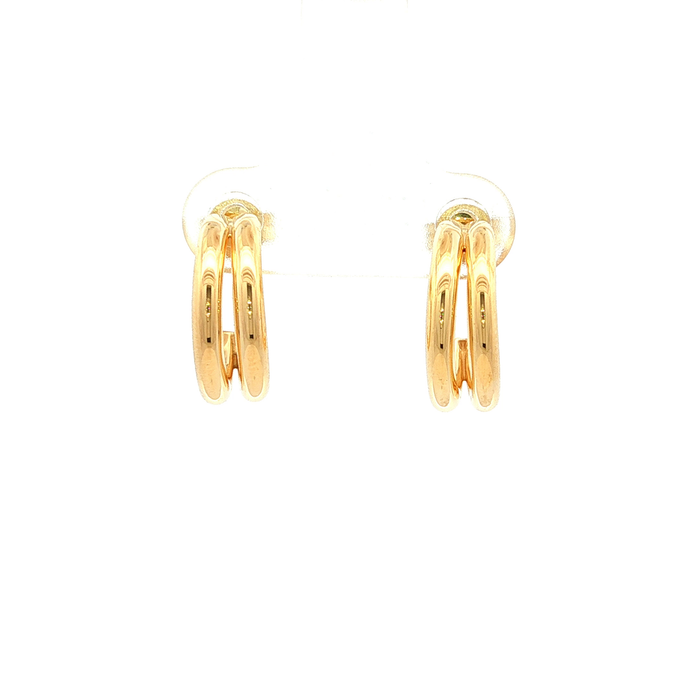 Tube Half Hoop Earrings in Yellow Gold