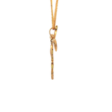 Yellow Gold Charm Necklace with Round Cut Diamonds