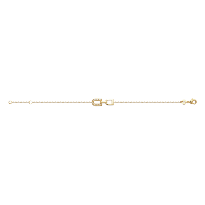 18ct YG Plated Alloy Cz U-Link Bracelet