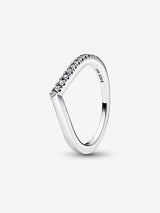 Pandora Wishbone Sterling Silver Ring with Clear Cubic Zirconia