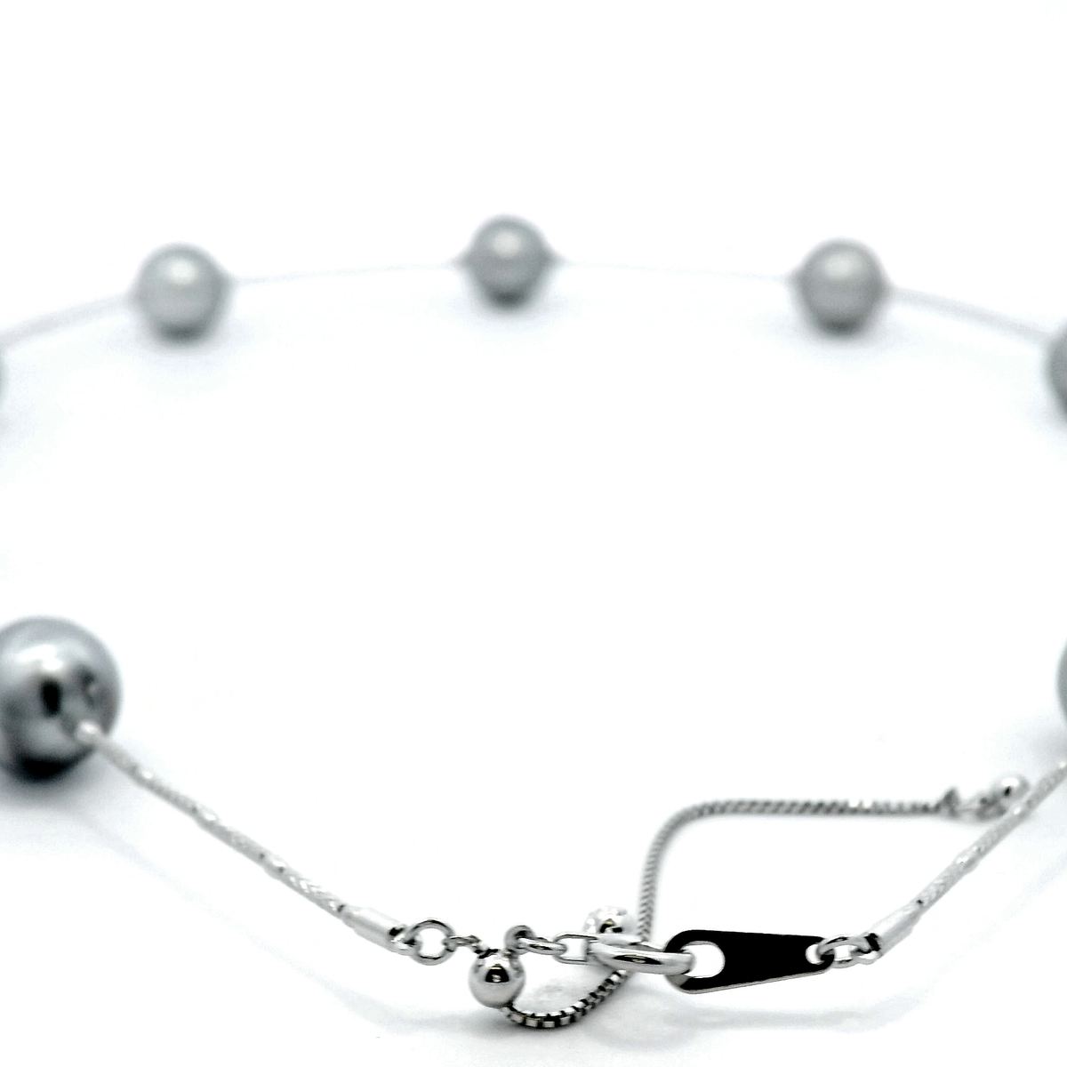 Tahitian South Sea Pearls on Flexible 18ct White Gold Omega Chain