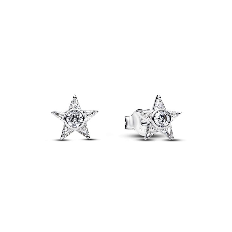 Pandora Star Sterling Silver Stud Earrings