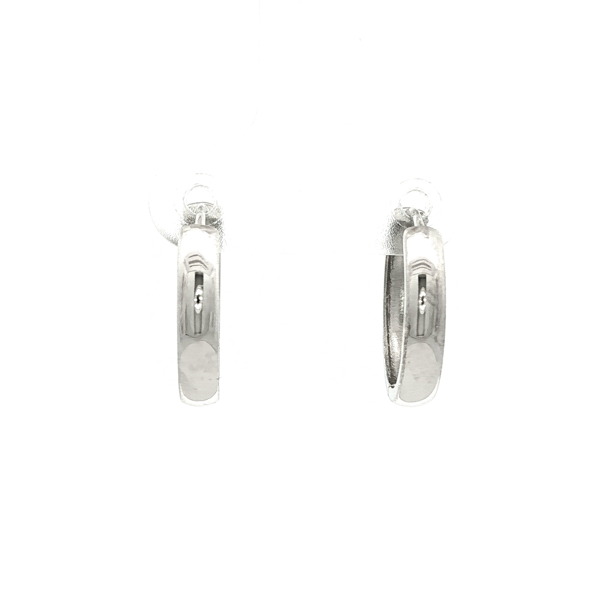 Minimalist Huggie Earrings in White Gold
