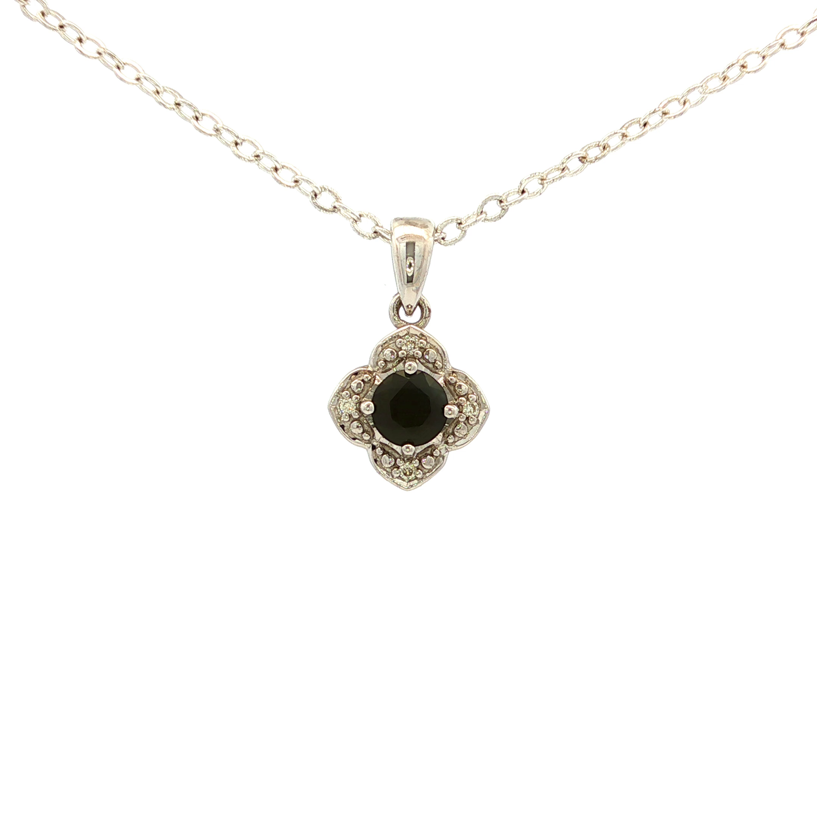 Sapphire and Diamond Pendant Set in White Gold